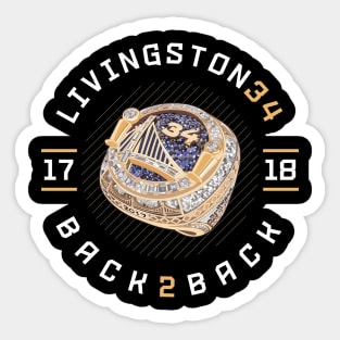 Shaun Livingston 34 Back 2 Back Championship Ring 2017-18 Sticker